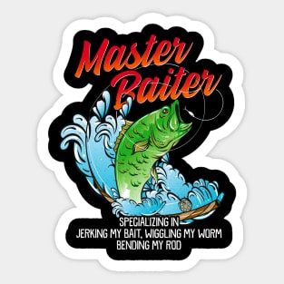 Master Baiter Fishing Humor Fisherman Tournaments Sticker